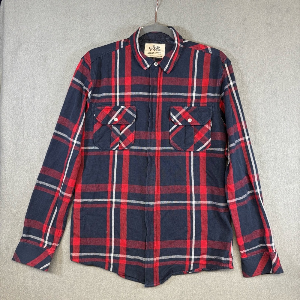 TankFarm Plaid Zip up Long Sleeve Top Jacket Shirt Size Medium